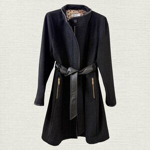 Nine West black wool blend coat